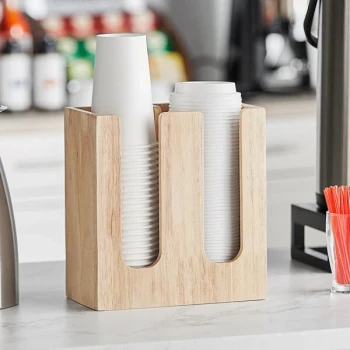Acopa Wood 2-Section Horizontal Cup and Lid Organizer