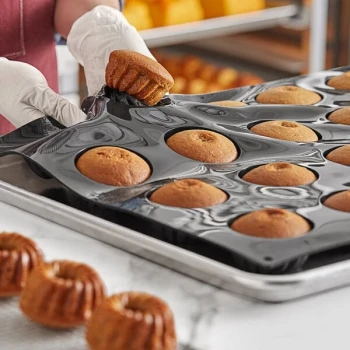 Pavoni Pavoflex 24 Compartment Gugelhupf Silicone Baking Mold PX014 - 2 3/4 inch x 1 5/16 inch Cavities