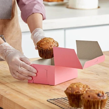 Southern Champion 6" x 4 1/2" x 2 3/4" Pink Bakery Box - 250/Case