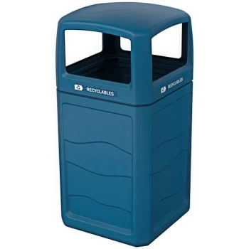 Busch Systems Renegade 193418 50 Gallon HDPE Decorative Recycling Bin with "Recyclables" Label