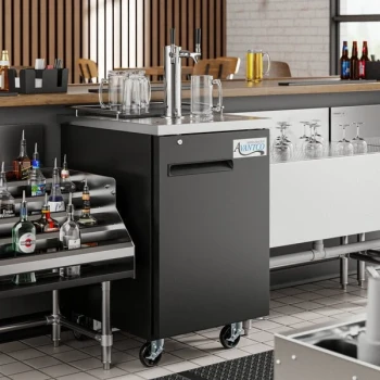 Avantco UDD-1-HC Double Tap Kegerator Beer Dispenser - Black, (1) 1/2 Keg Capacity