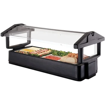 Cambro 4FBRTT110 4' Black Table Top Food / Salad Bar with Sneeze Guard