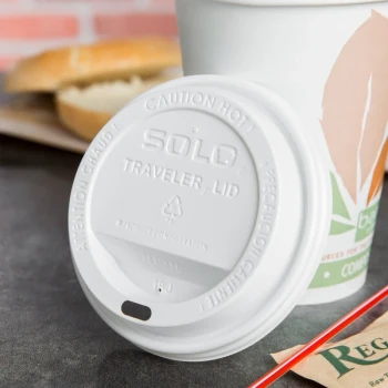 Solo TLP316-0007 10-24 oz. Traveler White Dome Hot Cup Lid with Sip Hole - 1,000/Case