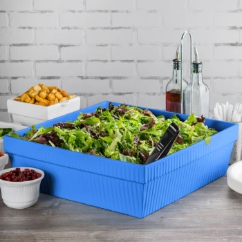 TableCraft CW1494CBL 24 Qt. Cobalt Blue Cast Aluminum Square Bowl