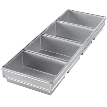 Chicago Metallic 44585 1 lb. 4-Strap Glazed Aluminized Steel Bread Loaf Pan - 8 1/2 x 5 3/4 inch x 3 inch