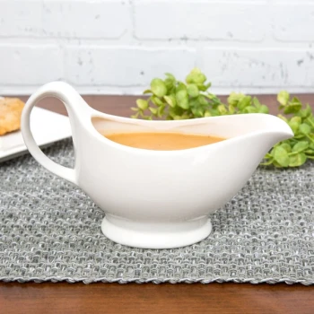 10 Strawberry Street WTR-25 Whittier 16 oz. White Porcelain Gravy Boat - 24/Case