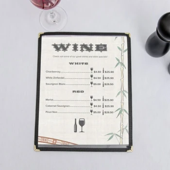 Choice 8 1/2" x 11" Menu Paper Asian Themed Bamboo Design Right Insert - 100/Pack