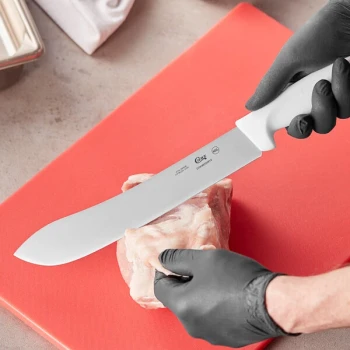 Choice 10" Butcher Knife with White Handle
