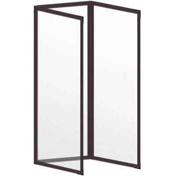 H. Risch, Inc. TET Deluxe Sewn 4 1/4" x 14" Brown 6 View Foldout Vinyl Menu Cover With Black Smooth Corners and Matte Finish