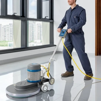 Lavex Pro 20" Heavy-Duty High Speed Burnisher with Floating Handle and Burnishing Floor Pads - 1,500 RPM