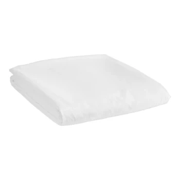 1888 Mills Magnificence T310 94" x 94" White Queen Size Tone on Tone Stripe Pima Cotton / Polyester Duvet Cover - Sample