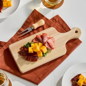 Choice 9" x 5 1/2" Wooden Serving / Cutting Board with 4" Handle