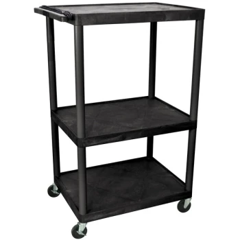 Luxor LP54E-B 3 Shelf A/V Cart 32" x 24" x 54"
