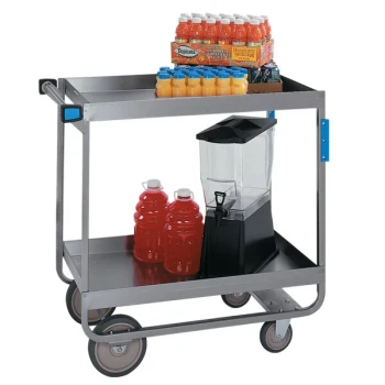 Lakeside 727 Heavy-Duty Stainless Steel Deep Two Shelf Utility Cart - 22 1/4" x 38" x 37 1/4"