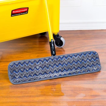 Rubbermaid® HYGEN™ 1863895 18" Gray Microfiber Hook & Loop Wet Mop Pad