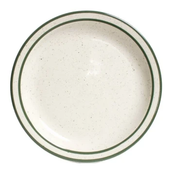 Tuxton TES-005 Emerald 5 1/2" Green Speckle Narrow Rim China Plate - 36/Case
