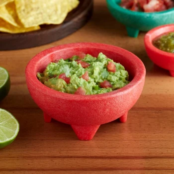 Choice Thermal Plastic 10 oz. Red Molcajete Bowl - 24/Case