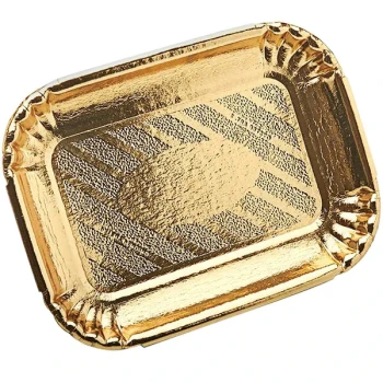 Novacart Gold Rectangular Pastry Tray 5 11/16" x 8" - 300/Case