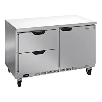 Beverage-Air WTFD48AHC-2-FLT 48" Two Drawer One Door Worktop Freezer with Flat Top