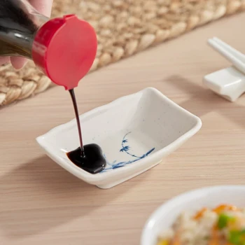 Acopa Biru 1.5 oz. Rectangular Melamine Sauce Dish - 24/Case