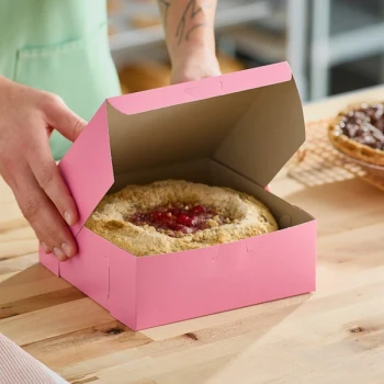 Southern Champion 8" x 8" x 3" Pink Pie / Bakery Box - 250/Case