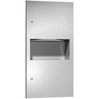 American Specialties, Inc. Simplicity 10-64623 Stainless Steel Recessed Paper Towel Dispenser with 2.2 Gallon Waste Receptacle