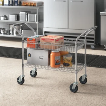 Regency Chrome 1 Shelf and 1 Basket Utility Cart - 18" x 46"