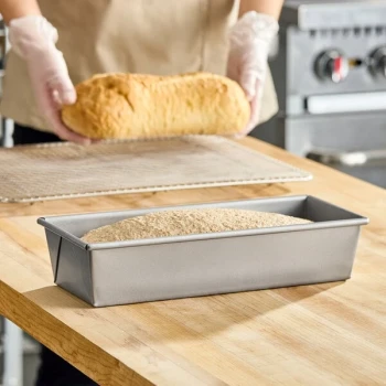 Baker's Lane 1.5 lb. Glazed Aluminized Steel Bread Loaf Pan - 12 1/4 inch x 4 1/2 inch x 2 3/4 inch