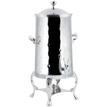 Bon Chef 47001-1C-H Renaissance 1.5 Gallon Insulated Hammered Stainless Steel Coffee Chafer Urn with Chrome Trim