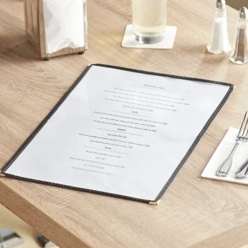 Choice 11" x 17" Black 2-View Single Pocket Menu Cover
