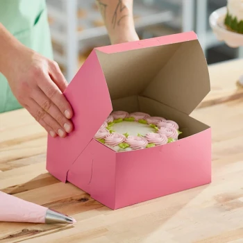 Southern Champion 8" x 8" x 4" Pink Cake / Bakery Box - 250/Case