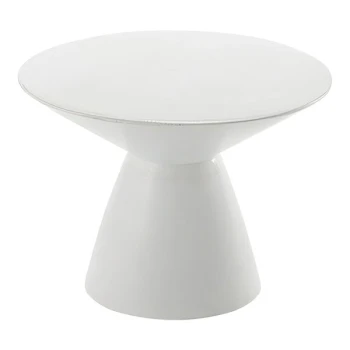 American Metalcraft Hampton Collection 7" White Round Sun-Bleached Mango Wood Pedestal