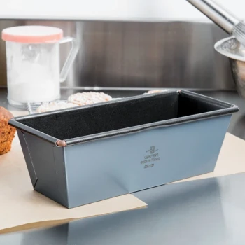 Matfer Bourgeat 331096 Exopan Steel Non-Stick Flared Bread Loaf Pan - 7 7/8 inch x 3 1/8 inch x 2 3/4 inch