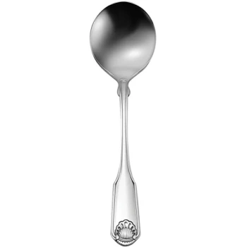 Oneida Classic Shell by 1880 Hospitality 2496SBLF 5 7/8" 18/10 Stainless Steel Extra Heavy Weight Bouillon Spoon - 36/Case