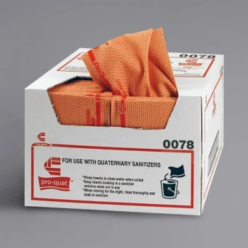 Chicopee 0078 Chix® Pro-Quat 12 1/4" x 17" Red Heavy-Duty Foodservice Towel with Red Print - 150/Case