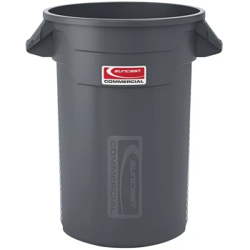 Suncast TCU32GY 32 Gallon Gray Round Trash Can