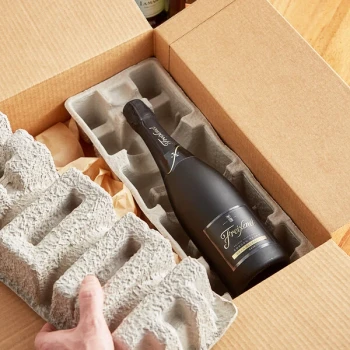 Lavex Molded Fiber 1 Bottle Magnum Wine Shipper Tray - 1,440/Pallet