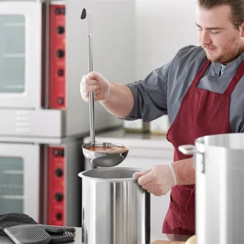 Choice 24 oz. One-Piece Stainless Steel Ladle