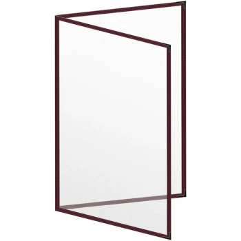 H. Risch, Inc. TED Deluxe Sewn 11" x 17" Maroon 4 View Menu Cover with Black Smooth Corners and Matte Finish