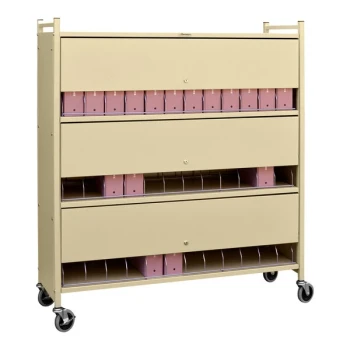 Omnimed Omnicart Beige 32-Binder Big Beam Closed Cart with Locking Doors 281526-BGX