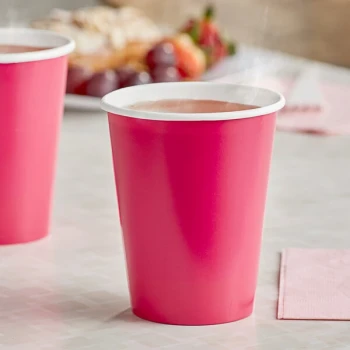 Creative Converting 9 oz. Hot Magenta Pink Poly Paper Hot / Cold Cup - 24/Pack