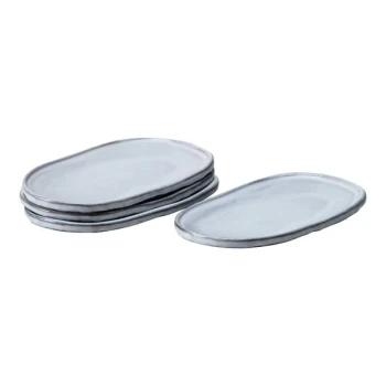 Nosse by Zwiesel Fortessa Ubuntu 4 3/4" x 2 13/16" Stone Oval Stoneware Platter 8600.UBUN.ST.19 - 4/Case