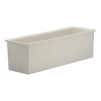 Bon Chef Smart Bowl Half Size Long 6" Deep 10 Qt. White Sandstone-Coated Cast Aluminum Straight Sided Cold Food Pan 9542PWHT