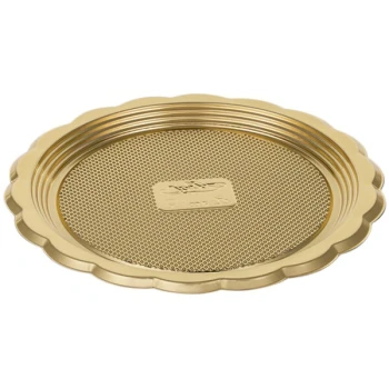Welcome Home Brands 5 15/16" Gold Mini Round Plastic Medoro Tray - 500/Case