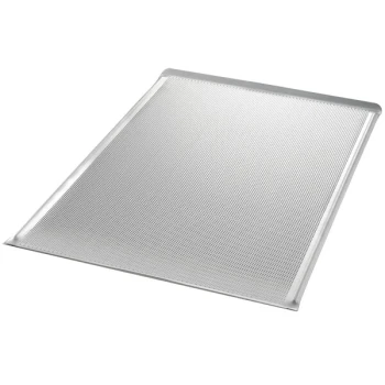 Chicago Metallic 45135 Full Size 14 Gauge 18 inch x 25 15/16 inch Aluminum Bagel Pan with Swedish Style Perforated Glazed Screen