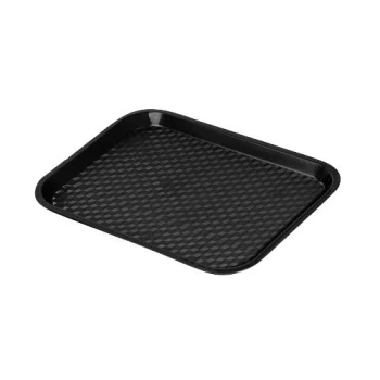 GET FT-16-BK Black 16 1/4" x 12" Customizable Polypropylene Fast Food Tray - 24/Case
