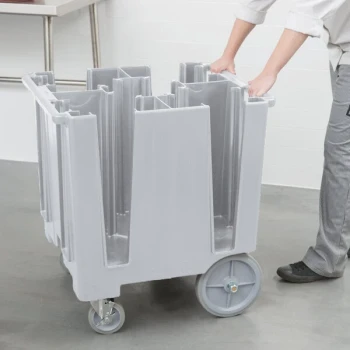 Cambro DCS950480 Versa Speckled Gray Dish Caddy with Vinyl Cover - 5 Column