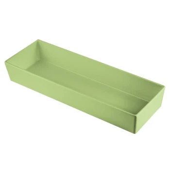 TableCraft CW5008MM Simple Solutions 1/2 Size Long Modern Mint Cast Aluminum Straight Sided Bowl - 3" Deep