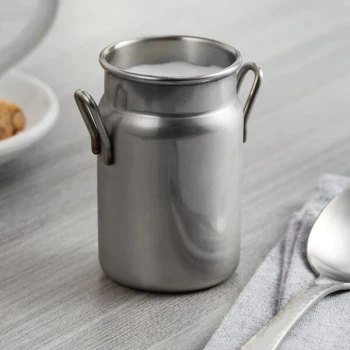 Vollrath 59764 4.9 oz. Mini Milk Can Stainless Steel Creamer
