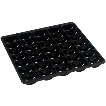 Solia PP10023 Black Thermoformed Frame for 35 Macarons - 150/Case